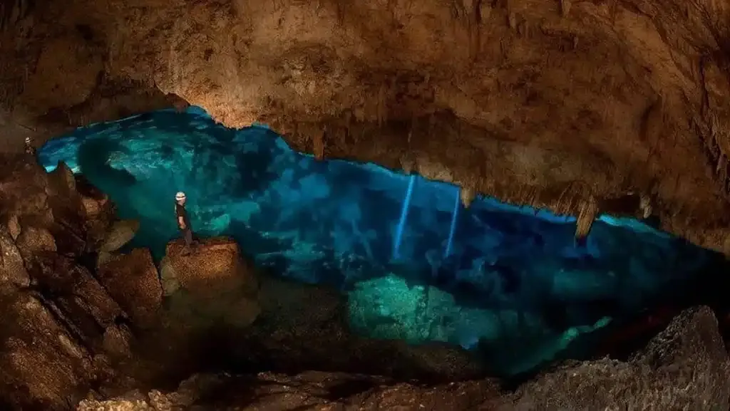 The interior of a limestone cave inside Cotubanamá National Park