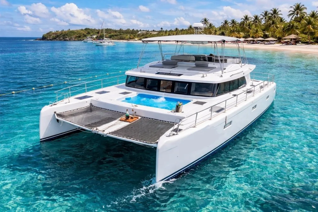 A luxury yacht with multiple decks — for milestone celebrations and corporate groups