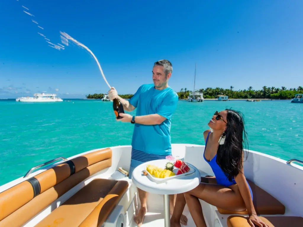 Guests enjoying the privacy of their own chartered yacht